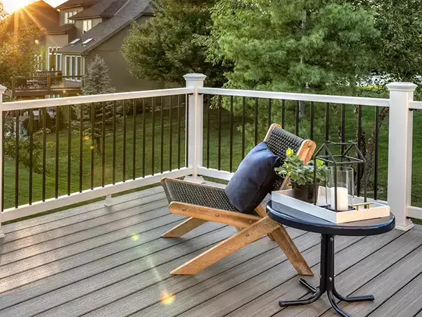 Small deck with a chair and table